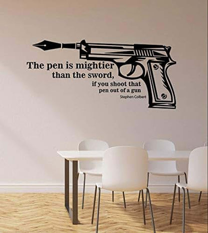 All Things Valuable Pen Is Mightier Than The Sword Wall Decal Art