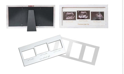 Rustic White Ultrasound Photo Display Frame for Baby Nursery