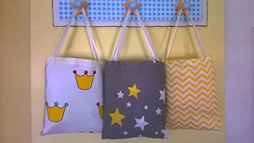 BabyOneStop Pull-Proof Toddler Fitted Crib Sheet With Ties, Gray With Yellow Stars