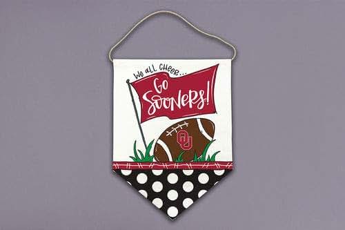 Magnolia Lane We All Cheer! Collegiate Canvas Dooor Hanger (Oklahoma)