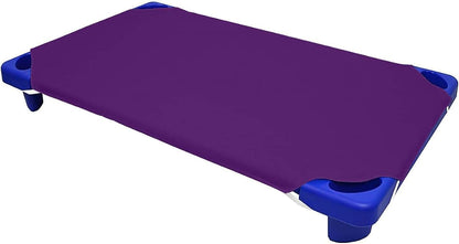 ComfyRight Purple Pack of 24 ( Size 22' x 52' ) Daycare Cot Sheets Fitted Sheets Pre-School Cot Sheet Nap Sheet for