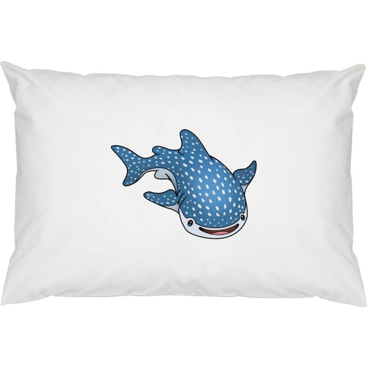 Azeeda Cute Whale Shark Cotton Pillow Cases, Set Of Two