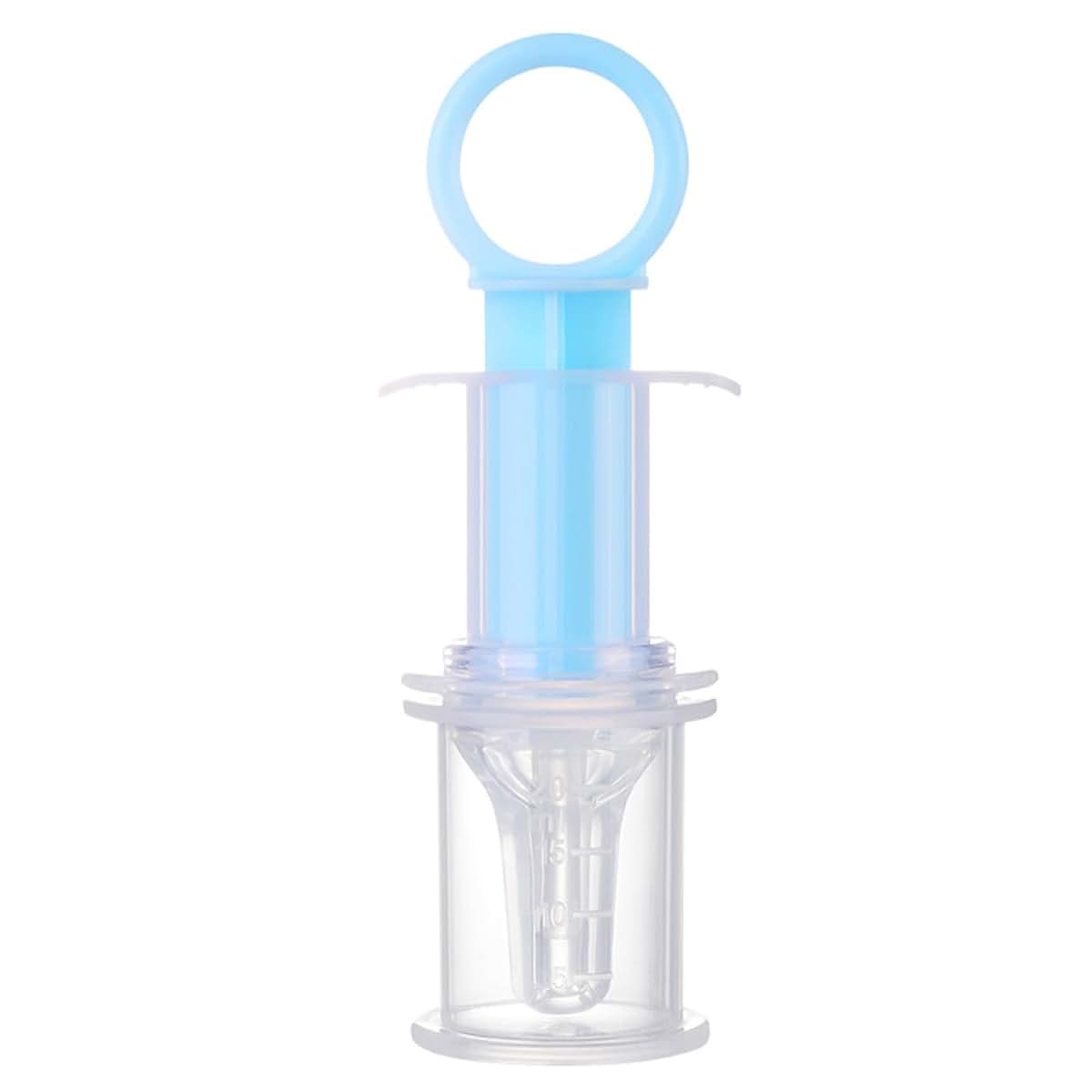 BabyOneStop Liquid Medicine Syringe for Infants and Toddlers, Silicone Dropper with Precise Scale, Blue