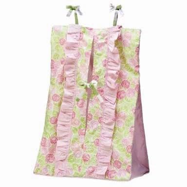 Bacati Flower Basket Pink/Green Diaper Stacker