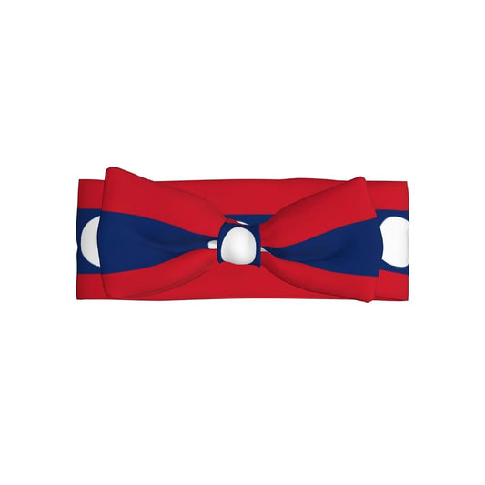 WARDRGU Flag Of Laos Baby Bow Headband, Soft And Skin-Friendly, Elastic Hair Accessory, Suitable For Newborns, Infants