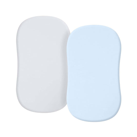 EMASDGEY 2-Pieces Breathable Bassinet Sheets Removable Fitted Bassinet Sheet Changing Mat Cover for Newborn Infant Crib