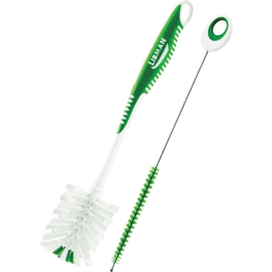 LIBMAN COMMERCIAL Libman 2.5 in. W Soft Bristle 6 in. Plastic/Rubber Handle Bottle and Straw Brush Set
