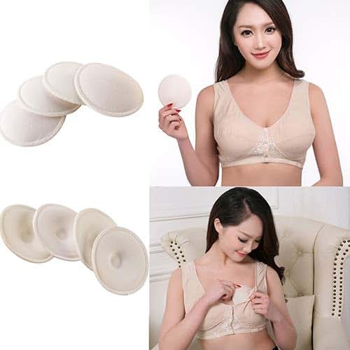 Baost 4 Pcs Reusable Nursing Anti-Overflow Maternity Care Pad Soft Absorbent Breast Pads Women Nursing Bra Washable