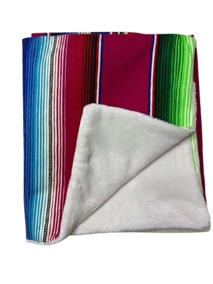Bebe Trapoz Mexican Sarape Baby Blanket With Sherpa-Style Backing