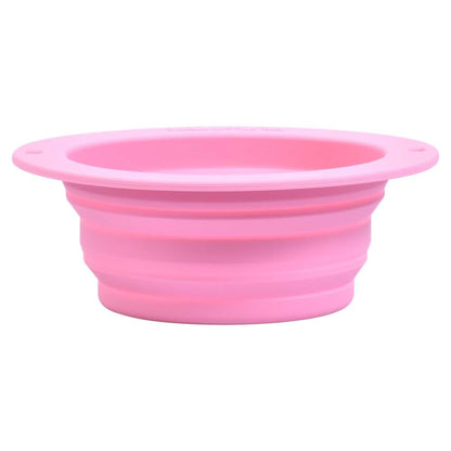BabyOneStop Silicone Collapsible Travel Bowl for Toddlers and Pets, Rose