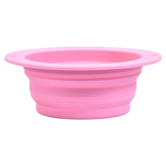 BabyOneStop Silicone Collapsible Travel Bowl for Toddlers and Pets, Rose