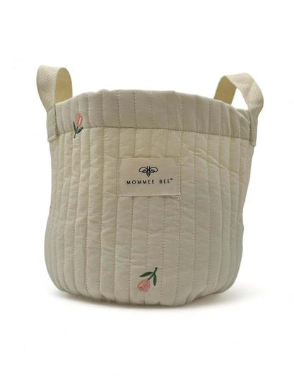 Mommee Bee Olivia Tulip Storage Basket With Handmade Embroidery (photo 4)