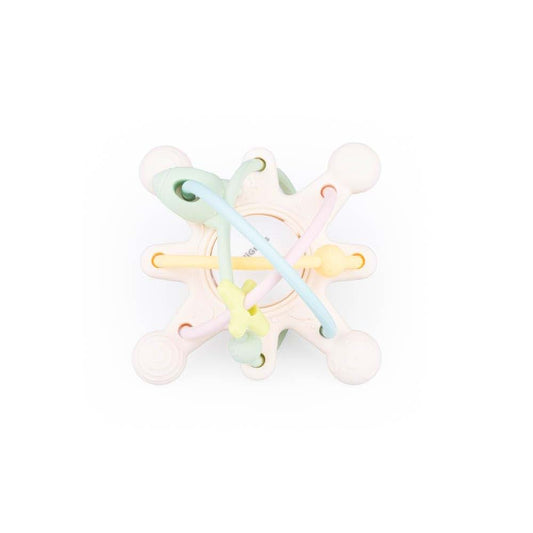 GiliGums Cosmo Silicone Baby Rattle Teether, Multi-Textured Pastel Sensory Toy