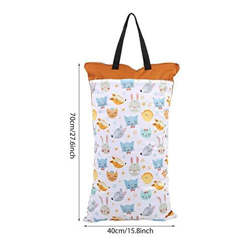 Large Hanging Wet/Dry Pail Bag for Cloth Diapers, Waterproof Reusable