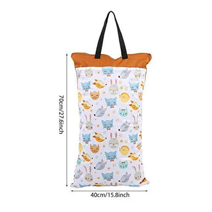 Large Hanging Wet/Dry Pail Bag for Cloth Diapers, Waterproof Reusable