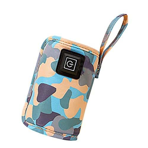 USB Milk Bottle Warmer Bag, Adjustable Size & Temperature, 40–60°C, Blue
