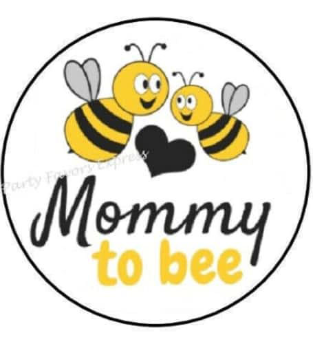 Party Favors Express 30 Pcs 1.5" Inch Mommy to Be Bee Baby Shower Stickers - Bee Stickers - Baby Shower Stickers