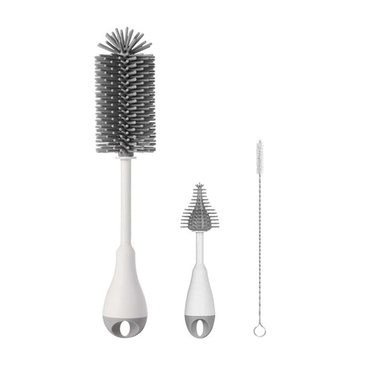 TKOWTB Silicone Bottle Brush Cleaner Attachment, Straw Cleaning Brush Set for Cleaning Narrow Neck Containers Gray