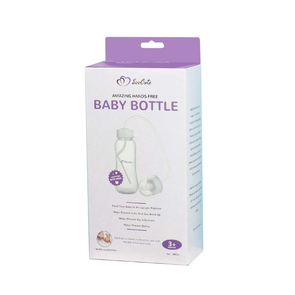 BabyOneStop Hands-Free Baby Bottle With Tube Straw Feeding System 9 Oz
