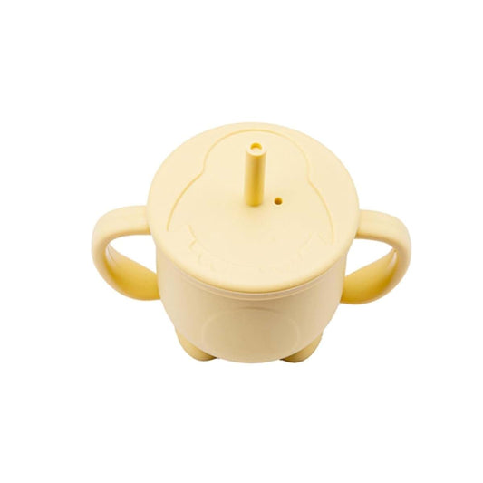Fapecan Silicone Toddler Cup With Straw And Lid In Yellow