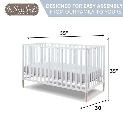 Sorelle Mia 3-in-1 Convertible Crib in White Beech Wood (photo 4)