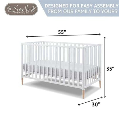 Sorelle Mia 3-in-1 Convertible Crib in White Beech Wood (photo 4)
