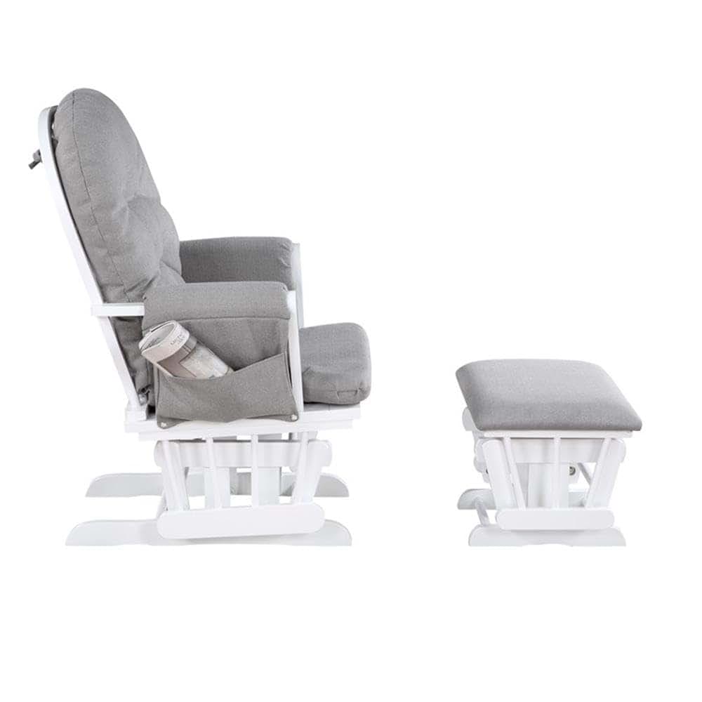 Suite Bebe Mason Glider & Ottoman, White/Oyster (photo 4)