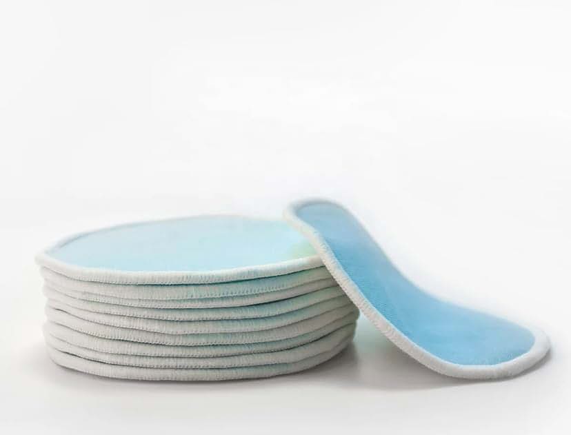 Kinderoo Reusable Nursing Pads, 8 Pack, Maternity Breastfeeding Pads, Blue/White. Can also be used as reusable (photo 2)