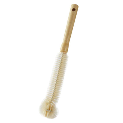 BOGEEL Wood Handle Brush L-Shaped Baby Bottle Brush Gadget for Home Kitchen Glass Cup Water Bottle