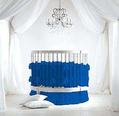 Dainty Homes 4 Piece Small Nursery Round Bedding Set 600TC 100% Egyptian Cotton - 1 Small Blanket, 1 Pillowcase, 1