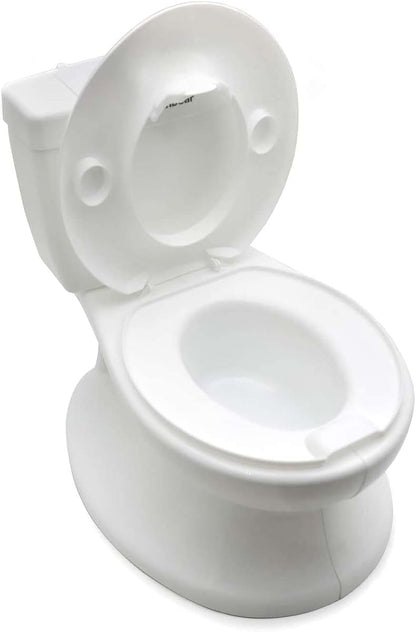 HongK- Portable Potty Training Toilet with Life-Like Flush Button & Sound for Toddlers Kids, White [P/N: