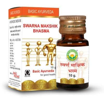 Basic Ayurveda Swarna Makshik Bhasma (10g) by Exportmall