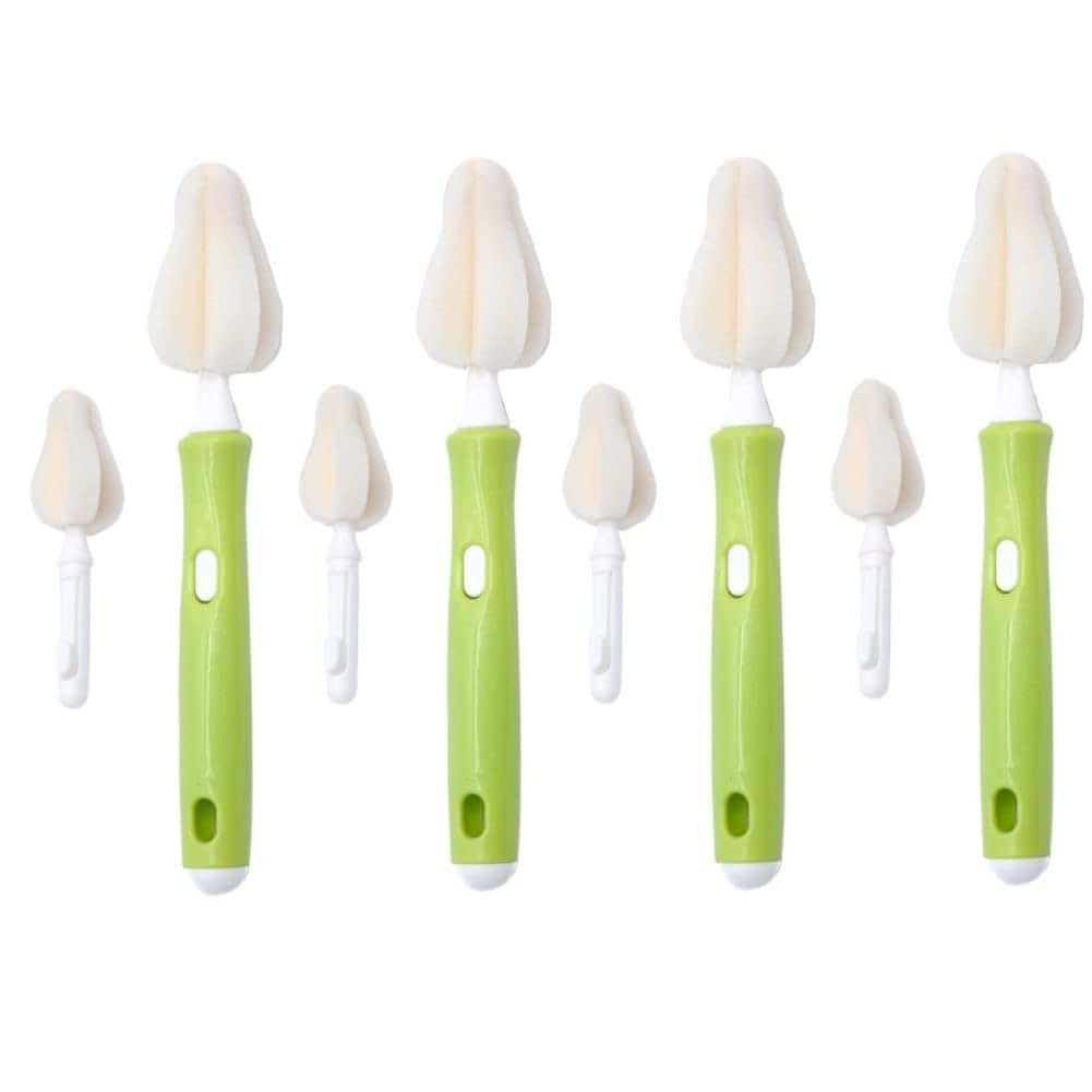 Joayuezo 8PCS Milk Bottle Nipple Brushes Pacifier Sponge Cleaning Brush Set