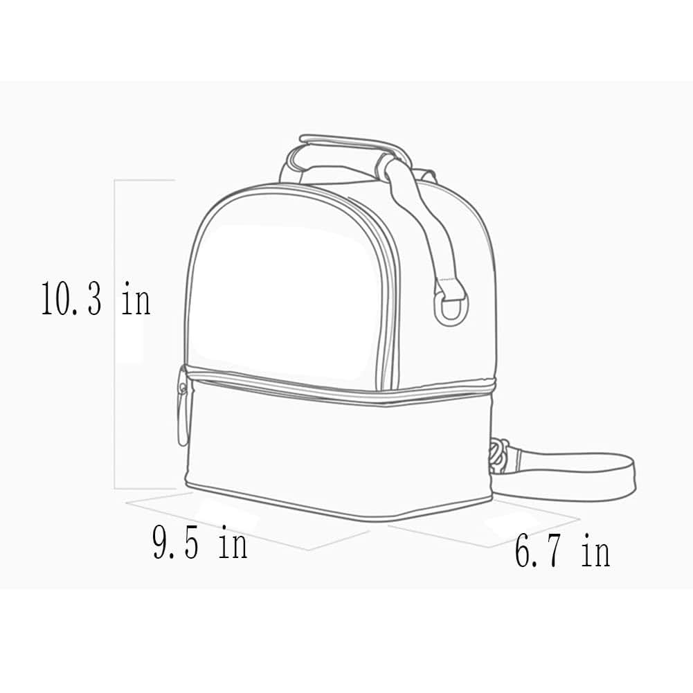 HomDSim Double Layer Breastmilk Cooler Bag with Ice Pack and Pump Compartment