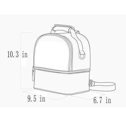 HomDSim Double Layer Breastmilk Cooler Bag with Ice Pack and Pump Compartment