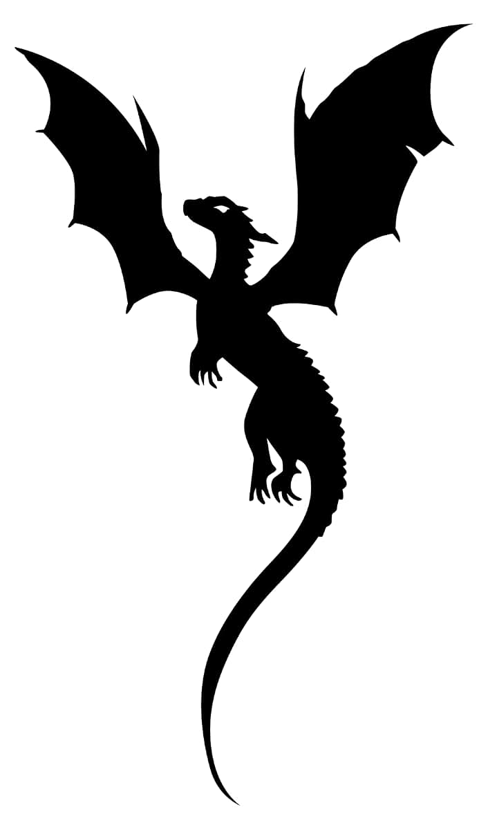 DS Inspirational Decals Black Dragon Silhouette Wall Art