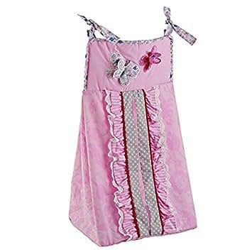 JAHbaby Pink Lace Nursery Crib Diaper Hanging Organizer Butterfly Diaper Bag