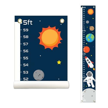 Space Growth Chart Banner for Kids Room Decor