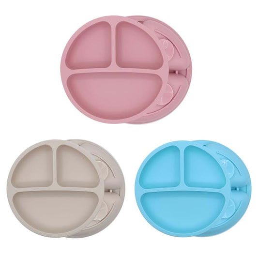 Yummy Baby Products Deluxe Silicone Plates 3 Pack With Suction