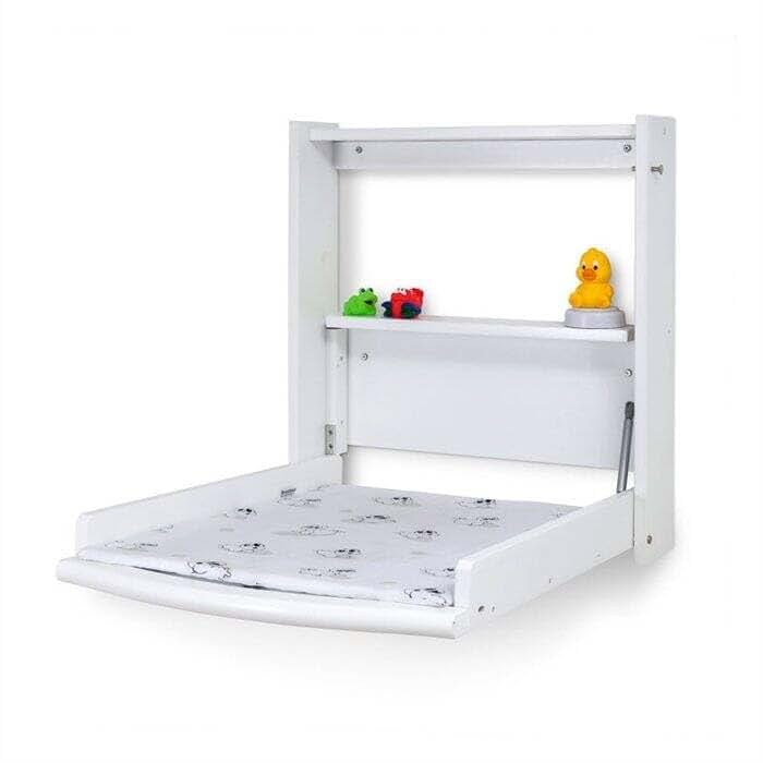 Babytrold Wall-Mounted Changing Table Incl. Mattress White