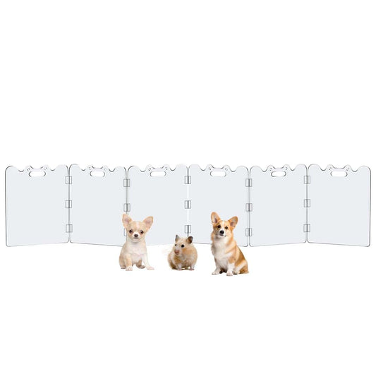 Dearbb Acrylic Dog Gate And Playpen, 6-Panel Freestanding Enclosure