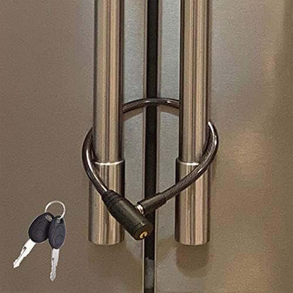 Urban August Child-Proof Refrigerator Lock for French Door Fridge and Cabinet, 2 Pack, Black