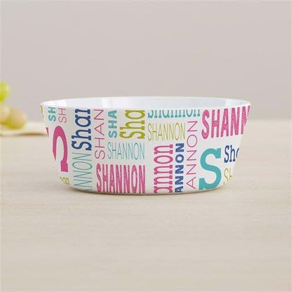 Personalization Universe Repeating Name Personalized Kids Bowl (photo 2)