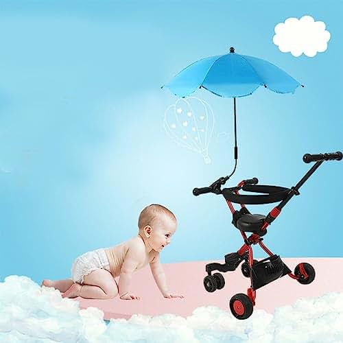 Stroller Parasol Umbrella with Universal Clamp and 360 Degree Adjustability