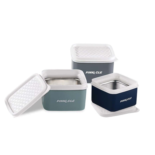 Pinnacle Baby/Toddler/Kids Stainless Steel Insulated Food Storage Container Small Leak Proof Lunch Box- 3 pk. 8 oz