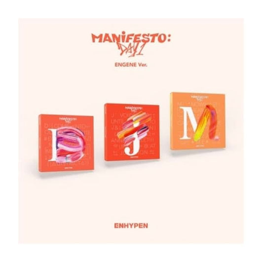 DREAMUS ENHYPEN MANIFESTO : DAY 1 3rd Mini Album ENGENE Version 3 Cover SET CD+1p Folding Poster On Pack+PhotoBook+2p