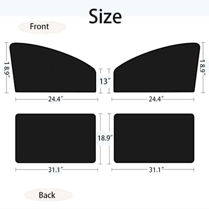 MilkShot 4 Pcs Magnetic Car Window Shades for Vehicle Interiors