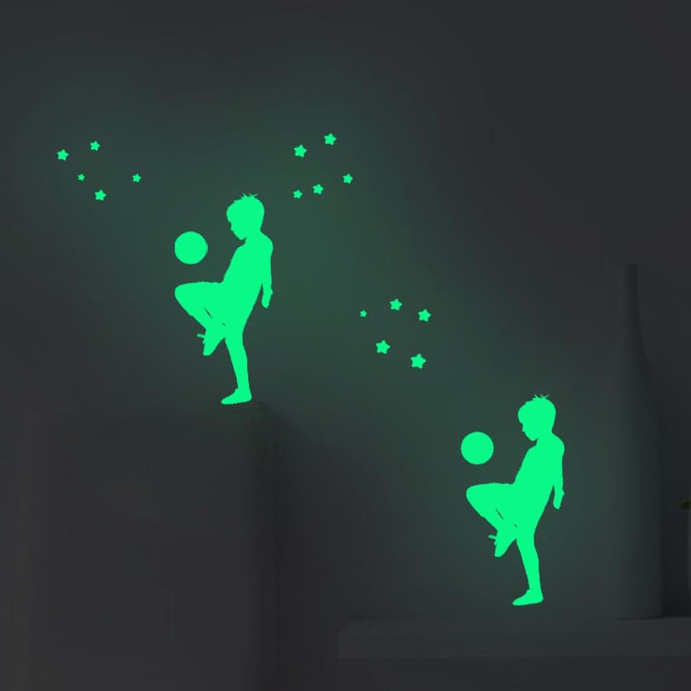 Glow In The Dark Football Wall Stickers For Kids Room