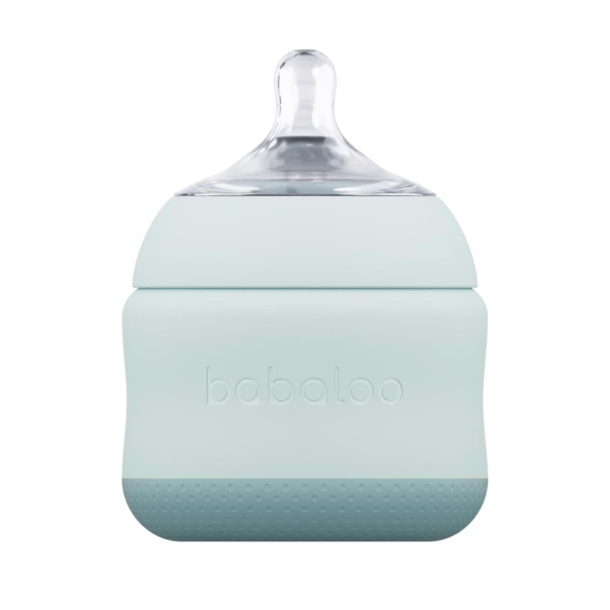 Babaloo Baby-Led Silicone Baby Bottle, Airless, 8oz Bleu