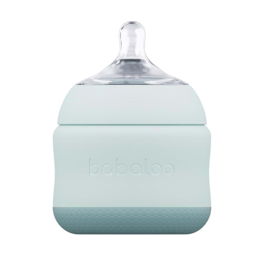 Babaloo Baby-Led Silicone Baby Bottle, Airless, 8oz Bleu